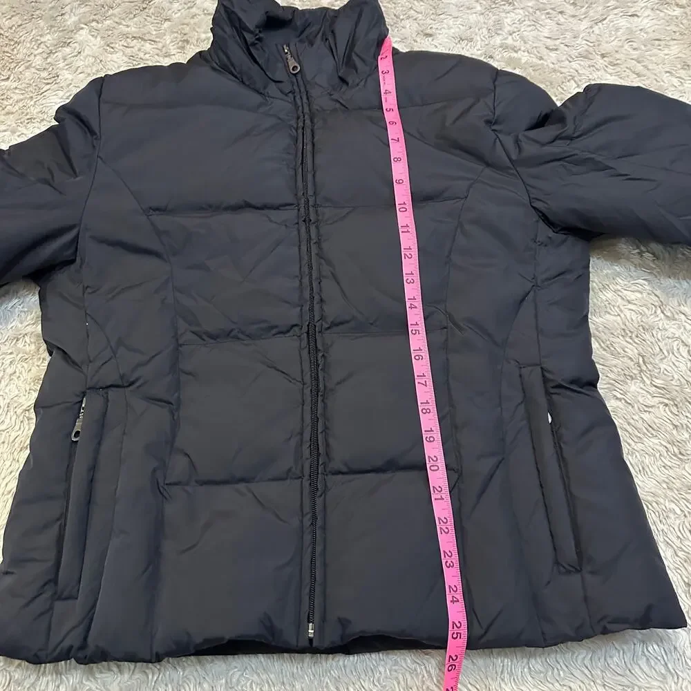Utex Womens M Down Jacket Black Puffer Quilted Zip Front Pockets Fleece Lined